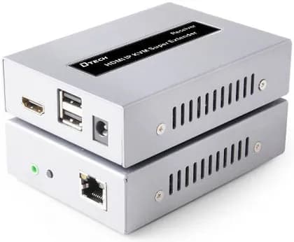 DTECH DT-7054 KVM Extender, 1920x1080@60HZ Resolution, Support IR Cycle Function, Built-in ESD Protection System, USB2.0, Up To 50 Meters, Silver | DT-7054(2ND)