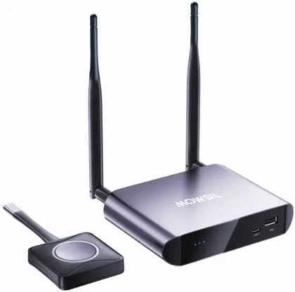 Mowsil HDMI Wireless Extender, 4k 60Hz, Single Display Mode And Dual Display Mode, Reverse Control Function, Up To 30M Transmission Distance, Plug And Play, 5GHz Wi-Fi, Black | MOW12
