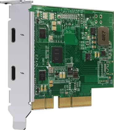 Qnap Thunderbolt PCIe 3.0 x4 Expansion Card, Dual Port, Up to 40 Gb/s Throughput, Low-Profile Bracket, Daisy Chain 6 Devices | QXP-T32P