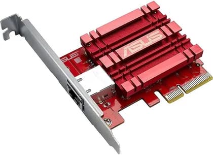 ASUS XG-C100C 10GBase-T PCIe Network Adapter, 10Gbps Networking, RJ45 Port, QoS, Win & Linux Compatible, Red | 90IG0760- M00B00