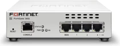 Fortinet FortiGate-30G Firewall, Network Security Appliance, 800Mbps IPS, 500Mbps Threat Protection, 1 Year FortiGuard Unified Threat Protection (UTP) and FortiCare Premium, White | FG-30G-BDL-950-12