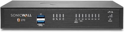 SonicWALL TZ270 Security Appliance: 750 Mbps UTM, 1-10 Users, 50 VPN, 750,000 Sessions, 8x 1GbE, 2x USB 3.0, Black | 02-SSC-2821