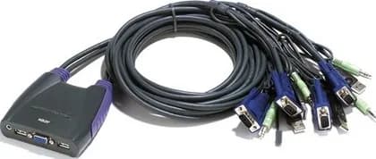 Aten 4-Port USB VGA/Audio Cable KVM Switch - Black | CS64UZ