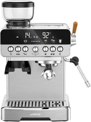 LePresso CaffeArtisan Semi-Automatic Espresso Machine, Dual Boiler, 19-Bar, 2200W, 2.1L Tank, 58mm Portafilter, 20-Level Grinder, PID, Pre-Infusion, Digital Display, Silver | LPCFFCA0043SL