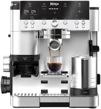 Ninja Luxe Cafe Espresso Machine, 3 in 1 Coffee Maker, Cold Brew Filter, 25 Settings Built-In Grinder, Barista Assist Technology, Dual Froth System, 4 Presets & 15 Plus Programs, Silver | ES601ANZ