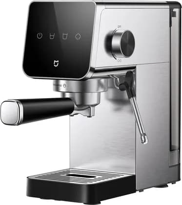XIAOMI Mijia Semi-automatic Espresso Machine UK with Touch Panel, Milk Frother, Stainless Steel Body, Real-time Temperature Control, 20 Bar Pump, Black/Silver | CME003