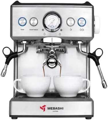 Mebashi Espresso Machine 20 Bar Pressure, 2.1L Capacity, 1350W Steel Body Coffee Maker, Milk Frother, Dual Shot Espresso Machine, Stainless Steel | ME-CCM2051