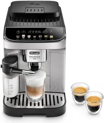De'Longhi Magnifica Evo Prestige Edition Automatic Coffee Machine, 15 Pump Pressure, 1.8L Water Capacity, Smart Control Panel w/ Color Touch Icons, LatteCrema Hot Technology, Silver | ECAM292.81.SB