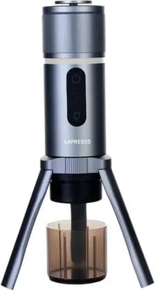 Lepresso Brewjet Portable Espresso Maker, 12V/220V Dual Voltage, 80mL Capacity, 3-4 Min Brew, Aluminum+ABS, Capsules & Ground Coffee, One-Touch, Gray | LPPECFFMGY