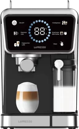 LePresso Reveil Hot & Cold Brewing Coffee Machine 20 Bar Pressure, 1350W Power, 1.5L Water Tank, 500mL Milk Tank, Touch Control, Self-Cleaning, Milk Frothing, Black Finish | LPCFFTEM0070-BK