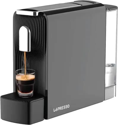 LePresso Baristo Espresso Machine Nespresso-Compatible, 19-Bar Italian Pump, 1200W Fast Heat, 550mL Tank, 6-8 Capsule Holder, Custom Volume, Removable Tray, UK Plug, Black | LPCFFM0045BK