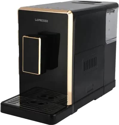 LePresso Automatic Espresso Machine, 1350W Power, 1.5L Water Tank, 0.75L Milk Tank, 20Bar Pump, Adjustable Grinder, Auto Milk Frother, Hot Water Dispenser, Black | LPCFFM0003-BK