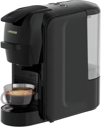 LePresso Lieto Multi-Capsule Coffee Machine, 3-in-1 System for Nespresso, Dolce Gusto & Powder Coffee, Fast 19-Bar Pump, Energy Efficient, Easy Use, Compact with 0.6L Capacity | LPLIETBK