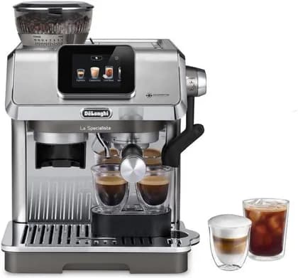 De'Longhi Barista Coffee Machine LA SPECIALISTA TOUCH Cold Brew Semi-Automatic Espresso Machine with Cold Extraction, Color Touch Screen, Barista Kit, Built-in Grinder, Milk Frother, 15 Bar | EC9455.M