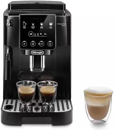 De'Longhi MAGNIFICA START Fully Automatic Coffee Machine, 15 Pump Pressure, 1.8L Water Capacity, Cappuccino System, 5+ Functions, Traditional Milk Frother, Black | ECAM222.20.B