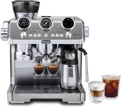 De'Longhi Barista Coffee Machine LA SPECIALISTA MAESTRO Cold Brew Espresso Machine with Cold Extraction, Digital Display, Auto Milk Frother, Barista Kit, Built-in Grinder & Tamping, 15 Bar | EC9885.M