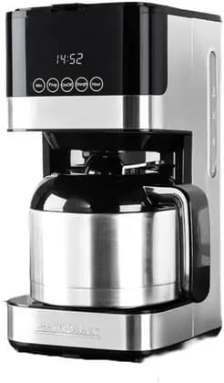 Gastroback Design Filter Coffee Machine Essential S, 10 Cups, 1.25Litre Stainless Steel Thermo Carafe, Touch LED Display, 24h Programmable Timer, Aroma Plus, Water Level Indicator, Silver | 42701-S