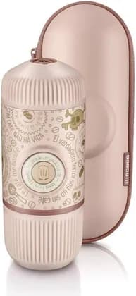 WACACO Nanopresso Dark Souls Portable Expresso Machine, 18ml Water Capacity, 18 Bar Max Pressure, Easy Crema, Pressurized Portafilter, Integrated Club, Pink | WC-NANOP-DS-PNK