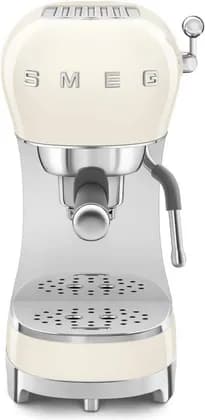 Smeg 50's Style Espresso Coffee Machine with Steam Wand, 15-Bar Pump Pressure, Customizable Coffee Experience, 1.1 L Tank Capacity, 220-240 V, 50-60 Hz Frequency, Cream | ECF02CR