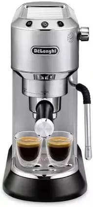 De'Longhi Dedica Arte Espresso Machine, 1450 Watts, 15-Bar Professional Pressure, My LatteArt Steam Wand, Removable 35oz. Water Tank, Thermoblock, 2 Filter Baskets, Metal | EC885M