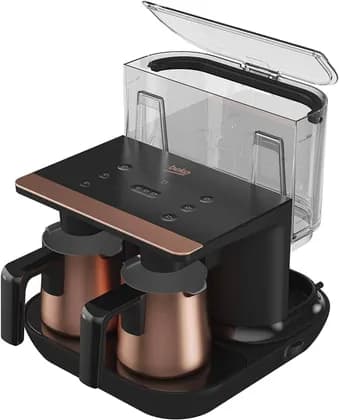 Beko Turkish Coffee Machine, Double Jug, 1100W, 6 Cups, Cook Sense, Aluminium Pot, One Touch Control, SpinJet, AntiSpill, Auto Water Feeding - Made in Turkey - TKM8961B