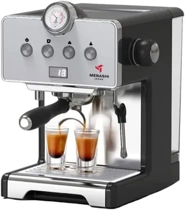 Mebashi Espresso Coffee Maker, 1.7L Capacity / 15 Bar Pressure, Stainless steel steam nozzle for cappuccino or latte. ECM2043