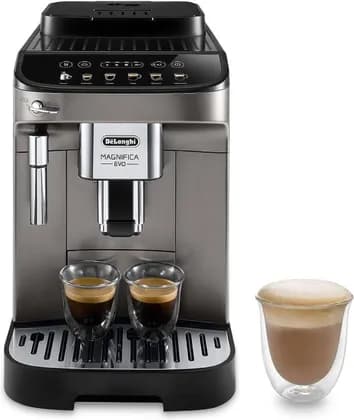De'Longhi- Magnifica EVO Bean to Cup Fully Automatic Coffee Machine |Traditional Milk Frother|Built In Grinder|100 Arabica Whole Coffee Beans|ECAM290.42.TB|Titanium & Black