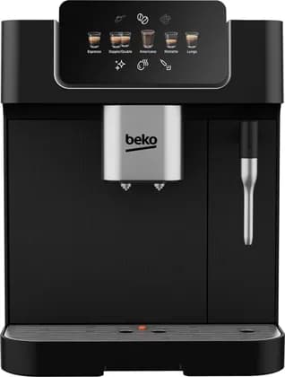 Beko CEG7302B Bean To Cup Espresso Coffee Machine, 2L Water Tank Capacity, B 19 Bar Pressure, 1350W, 13 Griding Levels, Milk Frother, 5 Preset Coffee Options, LCD Display - Black