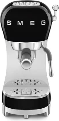Smeg 50's Style Espresso Coffee Machine with Steam Wand, 15-Bar Pump Pressure, Customizable Coffee Experience, 1.1 L Tank Capacity, 220-240 V, 50-60 Hz Frequency, Black | ECF02BLUK