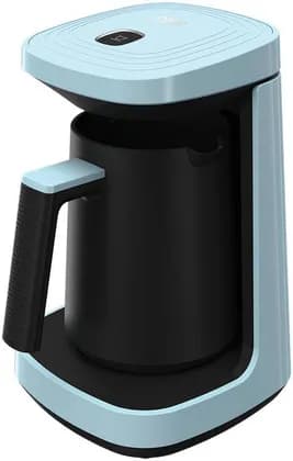 Beko Turkish Coffee Machine, 500 Watts, 3 Cup, One Touch Control, Lack Of Bean Indicator, Anti-Spill, Cancel While Working, Safety First, Made in Turkey, Plastic, Blue | TKM 2940 M