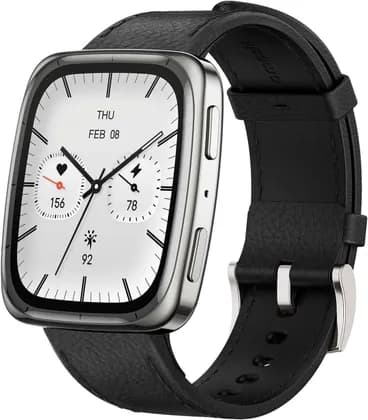 Amazfit Active 2 Premium Smartwatch, 1.75" Display, Heart & Sleep Monitor, HYROX Mode, Sapphire Glass, Fitness Tracker, 10 Day Battery, Water Resistant, GPS Maps, Leather + Sport Strap, Black | A2440