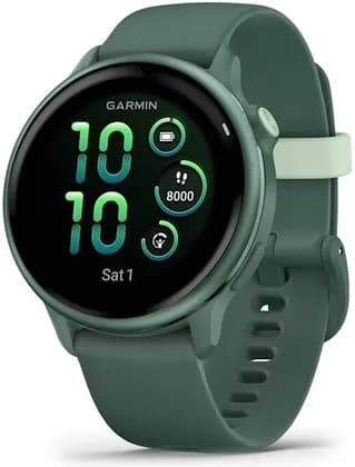 Garmin Vivoactive 6 Smartwatch, AMOLED Display, Energy Monitoring, Sleep Score, Stress Tracking, Advance Fitness Features, Smart Notifications, Metallic Jasper Green, Jasper Green Band | 010-02985-02