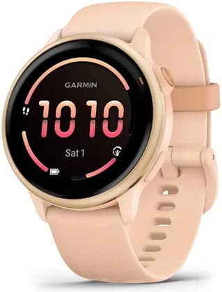 Garmin Vivoactive 6 Smartwatch, AMOLED Display, Energy Monitoring, Sleep Score, Stress Tracking, Advance Fitness Features, Smart Notifications, Metallic Pink Dawn, Pink Dawn Band | 010-02985-03
