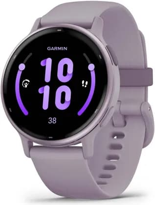 Garmin Vivoactive 5 Smartwatch, GPS Fitness Tracker, AMOLED Display, Heart Rate Monitor, Sleep Tracking, Body Battery, Sports Modes, Metallic Orchid, Orchid Silicone Band | 010-02862-13