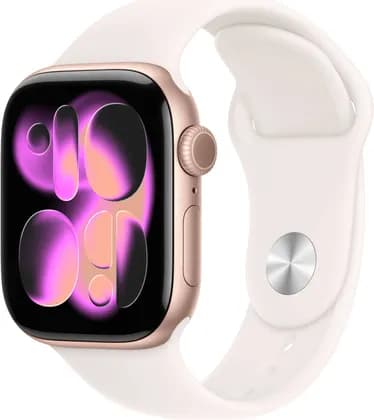 Apple Watch Series 11 Smartwatch, Always-On Retina Display, S10 Chip, watchOS, 50m Water Res, GPS, 42mm Rose Gold Aluminum Case, 130-180mm S/M Band Size, Light Blush Sport Band | MEU04LW/A