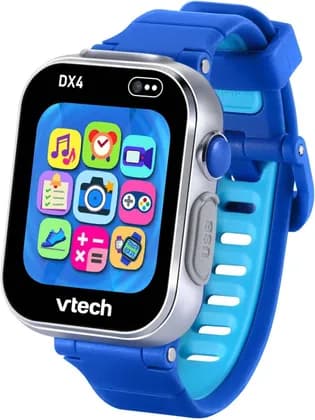 VTech KidiZoom Smartwatch DX4, Kids Smartwatch with Dual Cameras, 1.69 Touchscreen, Music Player, Games, Step Counter, 50+ Clock Faces, Splash-Proof, Rechargeable Battery, Blue