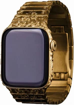 Caviar Apple Watch Series 11, GPS, 46mm With 24K Gold And Hand Engraved Band, Crack Dust Resistant, All Day Battery Life, Gold | WatchS11-46mm