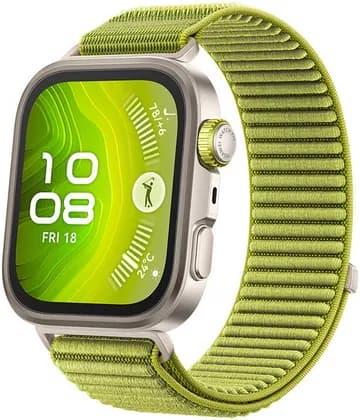 HUAWEI WATCH FIT 4 Pro Smartwatch, 1.82" AMOLED PPI 347 Display, Accelerometer & Gyroscope Sensor, 130-210mm Wrist Size, Up To 10 Days Battery Life, Green Nylon Strap | FIT4PRO