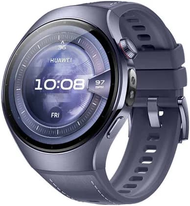 HUAWEI WATCH 5 Smartwatch, 1.5" LTPO 2.0 AMOLED Color Screen Display, 46mm, 140-210mm Size, Acceleration & Gyroscope Sensor, BT 5.2, BR + BLE, Grey-Purple Composite Strap | WTCH-5
