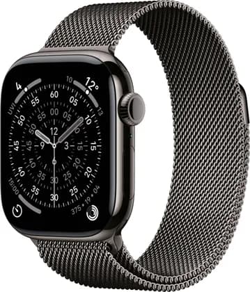 Apple Watch Series 11 Smartwatch, Always-On Retina Display, S10 Chip, watchOS, 50m Water Res, GPS + Cellular, 46mm Slate Titanium Case, 150-200mm M/L Band Size, Slate Milanese Loop | WATCH-11