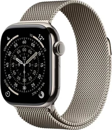 Apple Watch Series 11 Smartwatch, Always-On Retina Display, S10 Chip, watchOS, 50m Water Res, GPS + Cellular, 46mm Natural Titanium Case, 150-200mm M/L Band Size, Natural Milanese Loop | WATCH-11