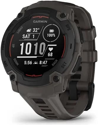 Garmin Instinct E Smartwatches, 45mm Case Size, Monochrome, Sunlight-Visible, Transflective MIP, 10 ATM Water Rating, Chemically Strengthened Glass, Black with Charcoal Band | 010-02933-00