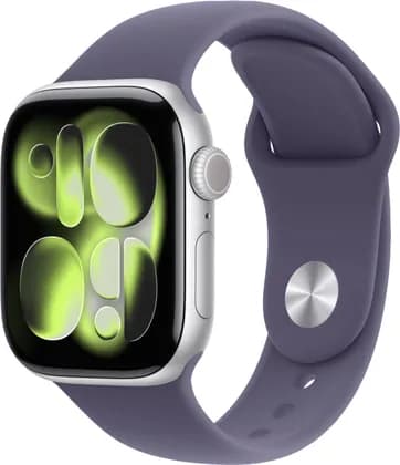 Apple Watch Series 11 Smartwatch, Always-On Retina Display, S10 Chip, watchOS, 50m Water Res, GPS, 46mm Silver Aluminum Case, 160-210mm M/L Band Size, Purple Fog Sport Band | MEVA4LW/A