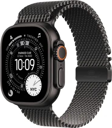 Apple Watch Ultra 3 Smartwatch, Always On Retina Display, S10 Chip, Up to 42 Hours Battery, GPS + Cellular, 155-185mm Medium Size, 49mm Black Titanium Case, Black Titanium Milanese Loop | ULTRA-3