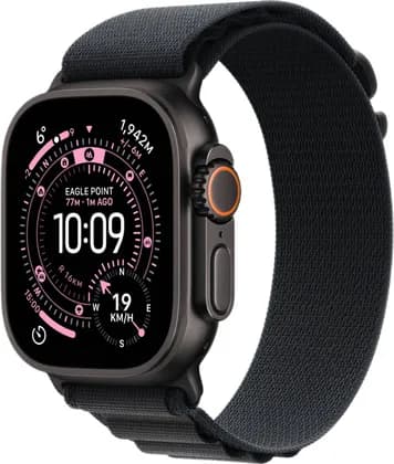 Apple Watch Ultra 3 Smartwatch, Always On Retina Display, S10 Chip, Up to 42 Hours Battery, GPS + Cellular, 130-160mm Small Size, 49mm Black Titanium Case, Black Alpine Loop | ULTRA-3