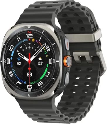 SAMSUNG Galaxy Watch Ultra Smartwatch - 47mm, Galaxy Al-powered, 4G LTE / Bluetooth Connectivity, GPS, Health Monitoring, Fitness Tracker, 10ATM Water Resistnce, Titanium Silver | PTSMWATCHULTRASILVER