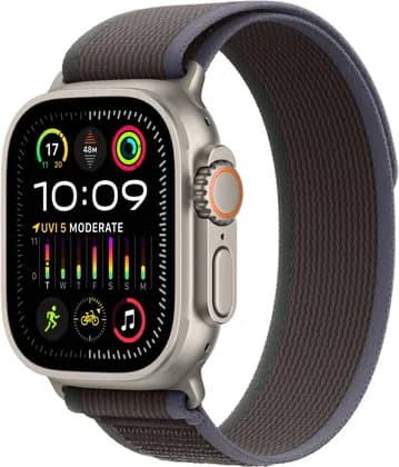 Apple Watch Ultra 2 GPS + Cellular 49mm Smartwatch, Titanium Case with Blue/Black Trail Loop M/L, OLED Retina Display, Fitness Tracker, Action Button, Extra-Long Battery Life | MRF63LW/A / MRFR3ZA/A