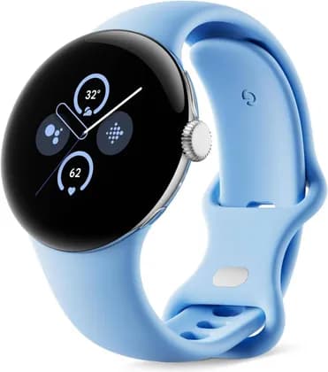 Google Pixel Watch 2 32GB+ 2GB RAM Heart Rate Tracking, Stress Management, Safety Features - Android Smartwatch (Bluetooth/Wi-Fi, Polished Silver Aluminium Case/Bay Active Band)