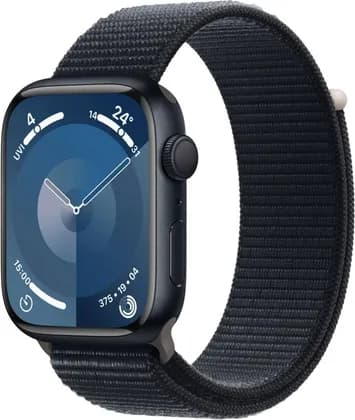 Apple Watch Series 9 GPS 45mm Smartwatch, Midnight Aluminum Case, Always-On Retina LTPO OLED Display, S9 SiP Chip, 4-Core Apple Neural Engine, Midnight Sport Loop | MR9C3
