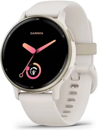 Garmin Vivoactive 5 Sports & Fitness Smart Watch, 1.2″ Amoled Touchscreen, Energy Monitoring, 30+ Built-in Apps, Cream Gold Aluminium Bezel With Ivory Case and Silicone Band | 010-02862-11